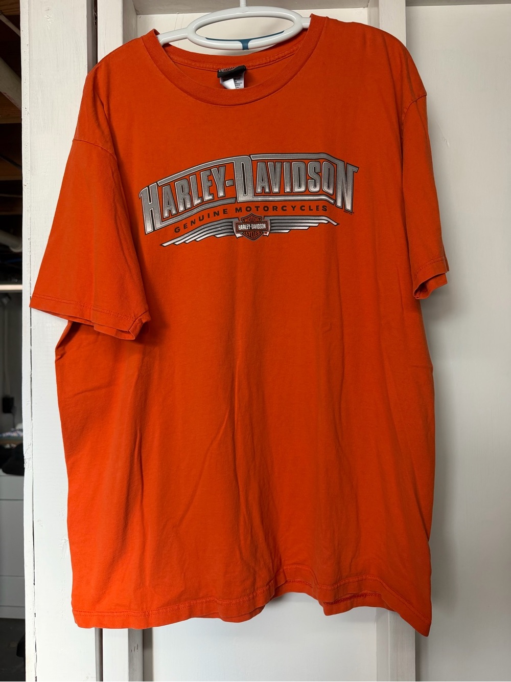 2007 Harley-Davidson Classic Orange Logo Short Sleeve Tee 2XL Detroit Michigan